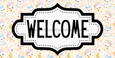 Fancy Easter Welcome Sign, DCO-01259, Sign For Wreath, 6x12